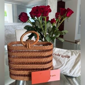 Cult Gaia Brown Woven Tote